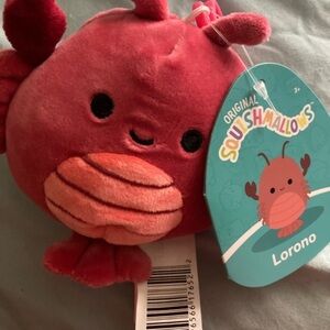 Squishmallow LORONO the Lobster CLIP 3.5 inch NWT